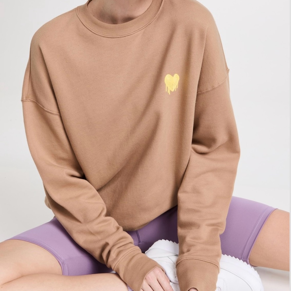 Kerri Rosenthal x Spiritual Gangster collab Tan Crewneck Sweatshirt